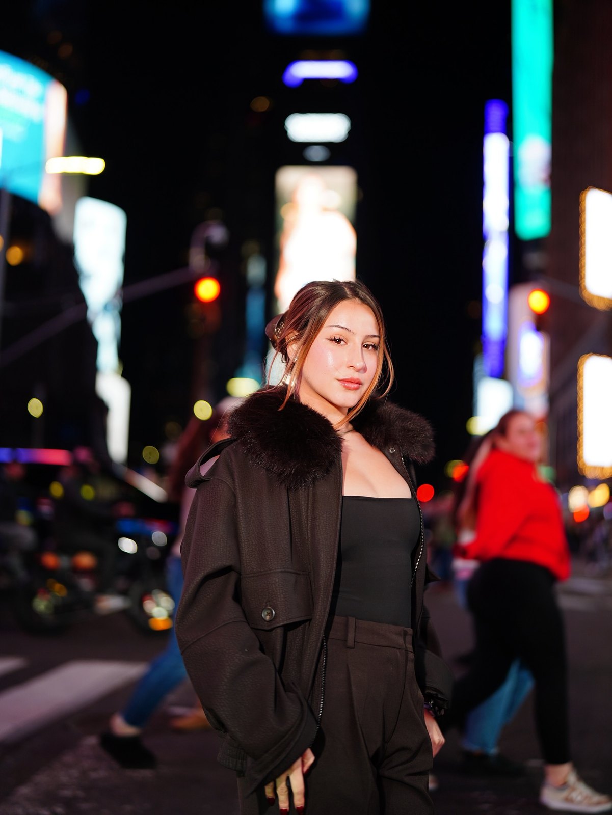 Carla en Times Square